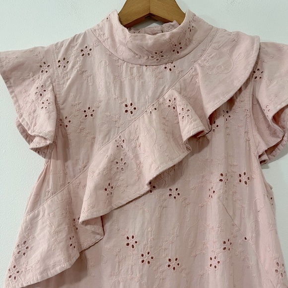 ANTHROPOLOGIE MCGUIRE Sorbonne Dress in Pink Eyelet XS - Picture 6 of 6